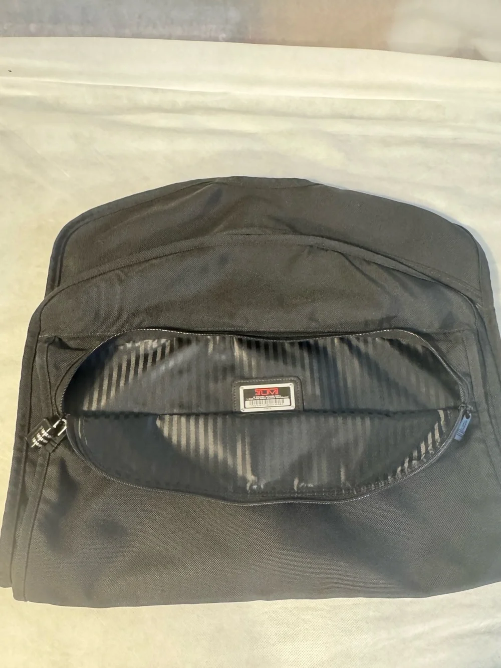 TUMI Black Ballistic Nylon Garment Bag Travel Suit Carrier Foldable Locking